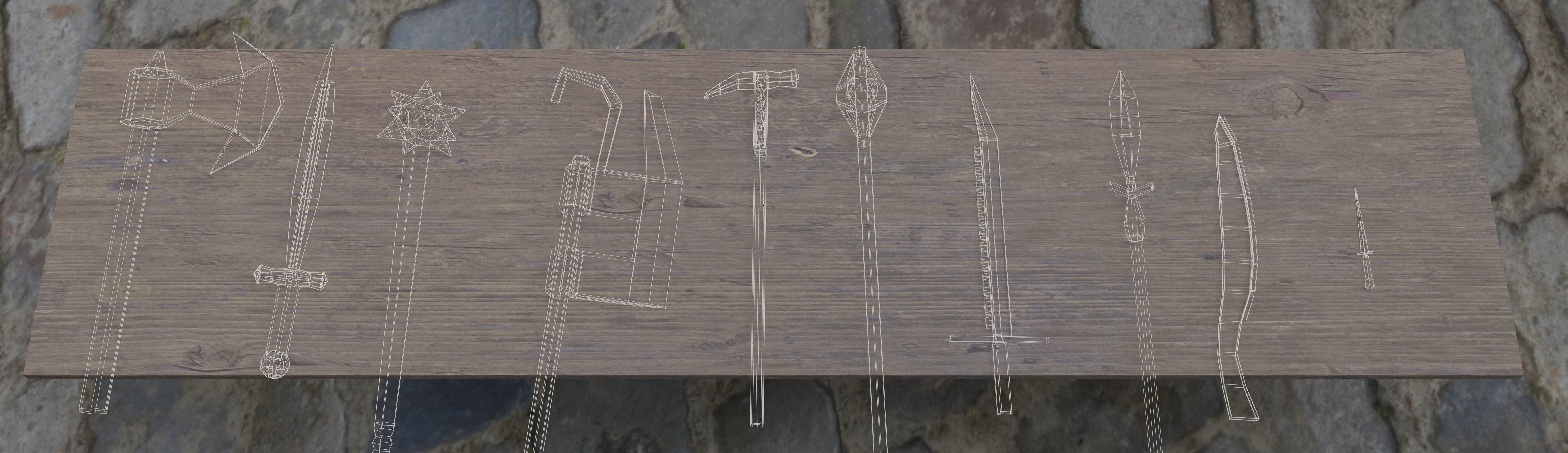 Weapons Bench Low-poly 3D model_4