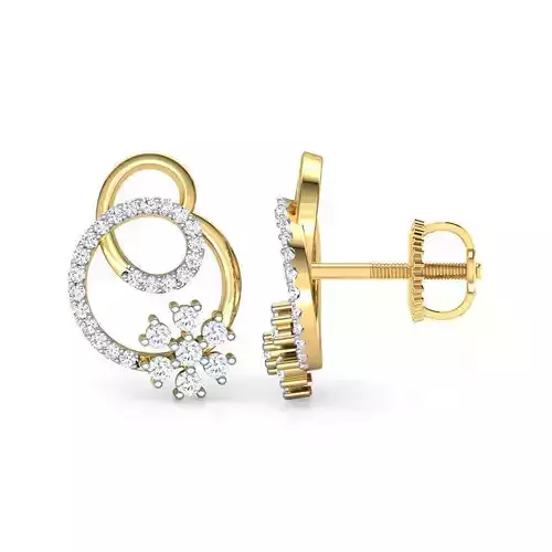 Floret in Loop Stud Earring
