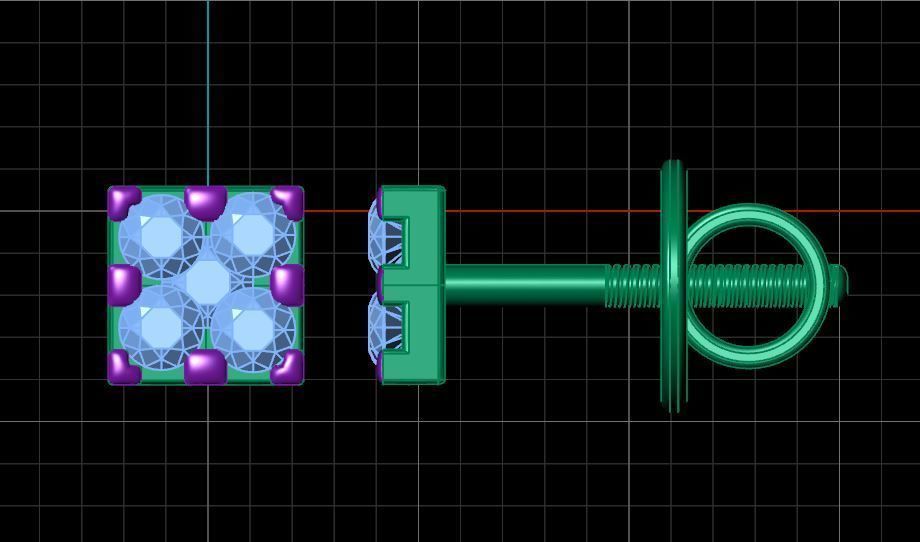 Flower Stud Earrings 3D print model_16