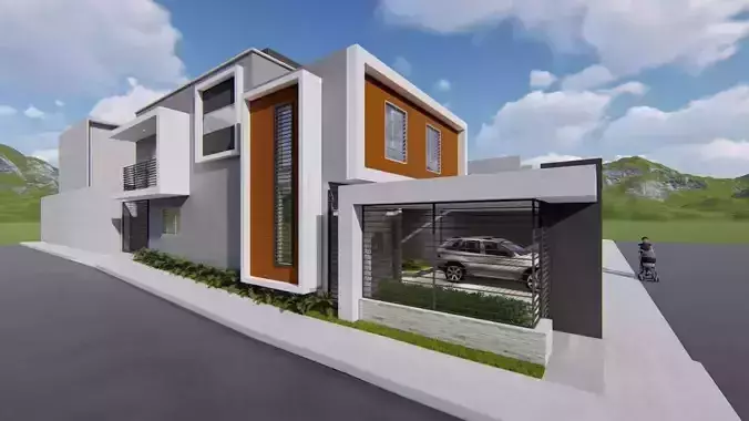 Minimalist House only Sketchup 2017 3D model