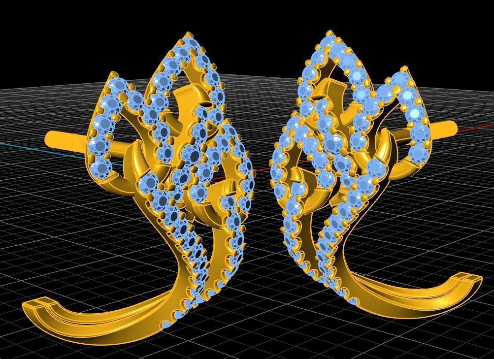 Leaflet Hug Earring  3D print model_7