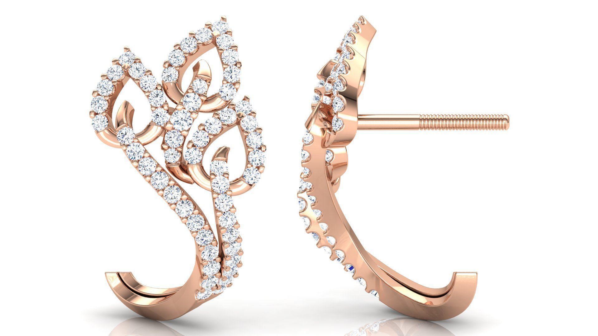 Leaflet Hug Earring  3D print model_5