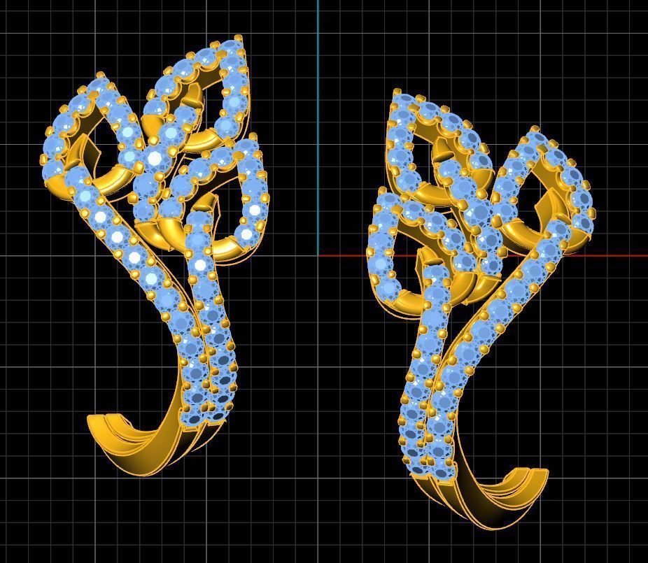 Leaflet Hug Earring  3D print model_9