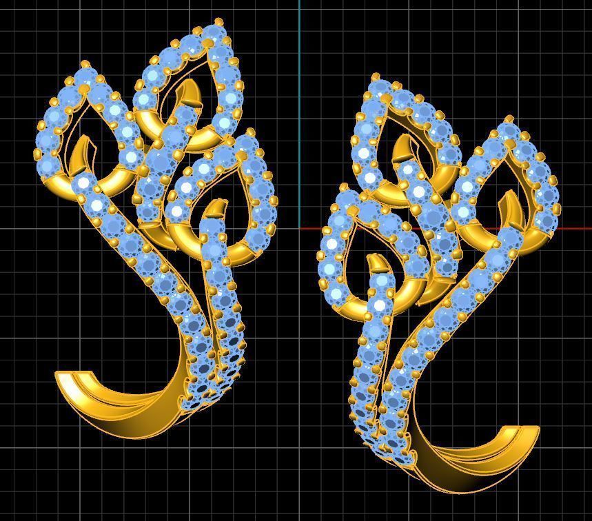 Leaflet Hug Earring  3D print model_8