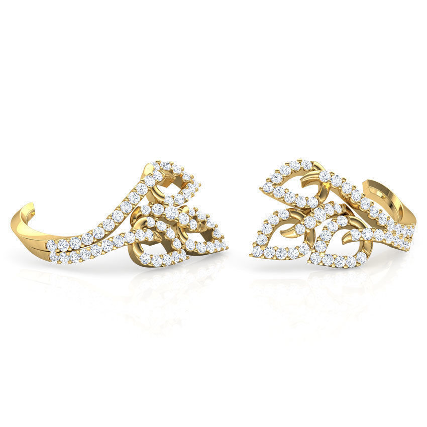 Leaflet Hug Earring  3D print model_4