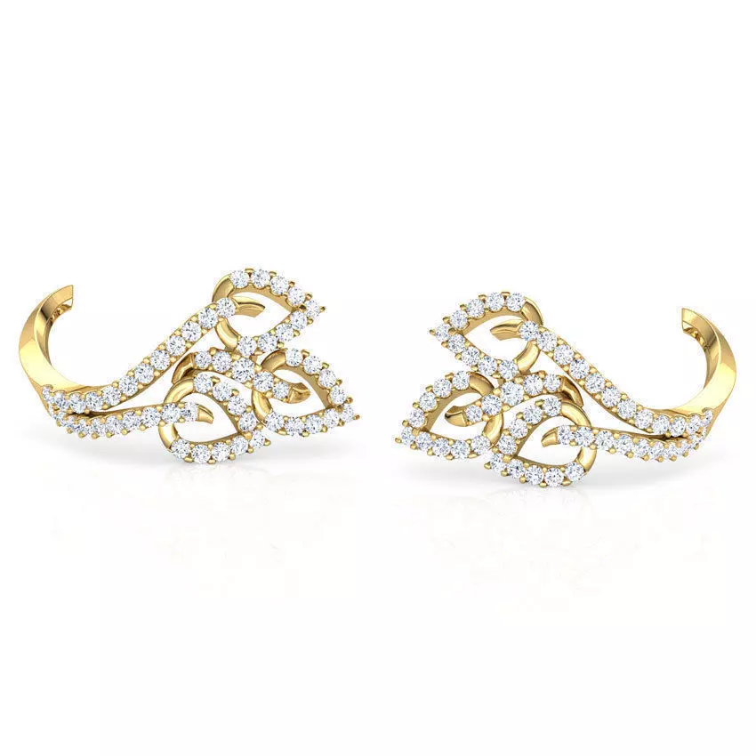 Leaflet Hug Earring  3D print model_0