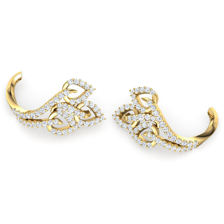 Leaflet Hug Earring  3D print model_2