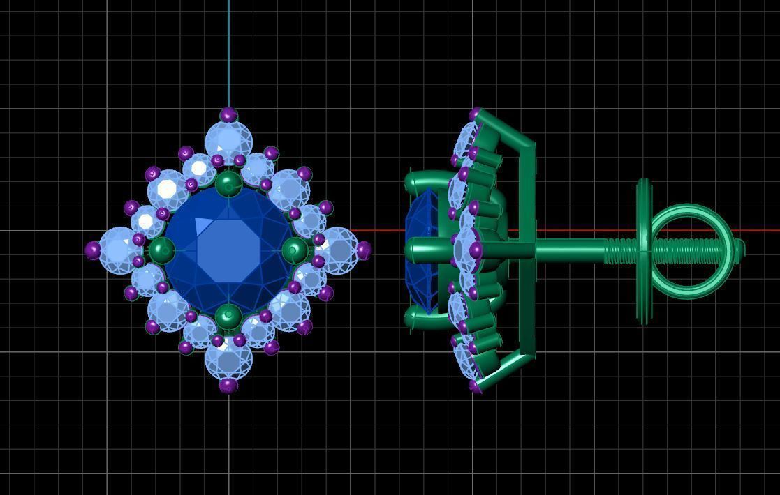 Multi-Style Stud Earring 3D print model_18