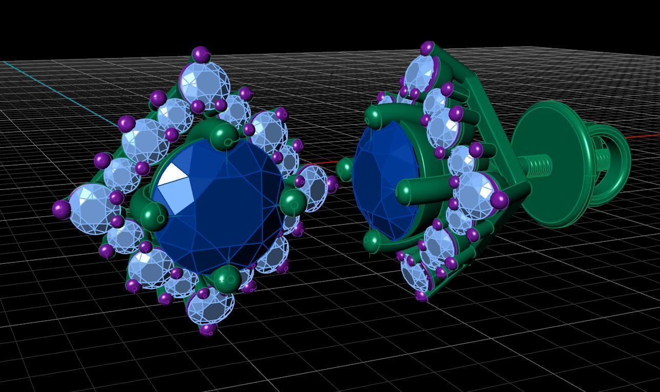 Multi-Style Stud Earring 3D print model_19