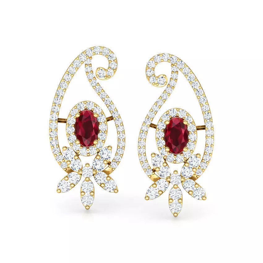 Paisley Stud Earring 3D print model