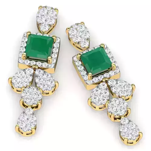 Pear Clump Drop Earring 3D print model