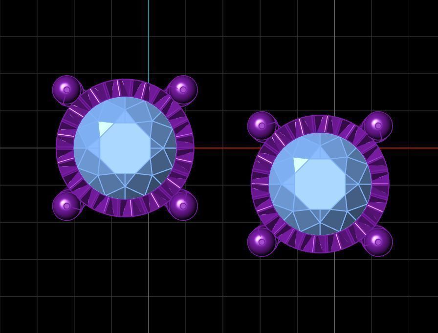 Petite Miracle Plate Stud Earrings 3D print model_8