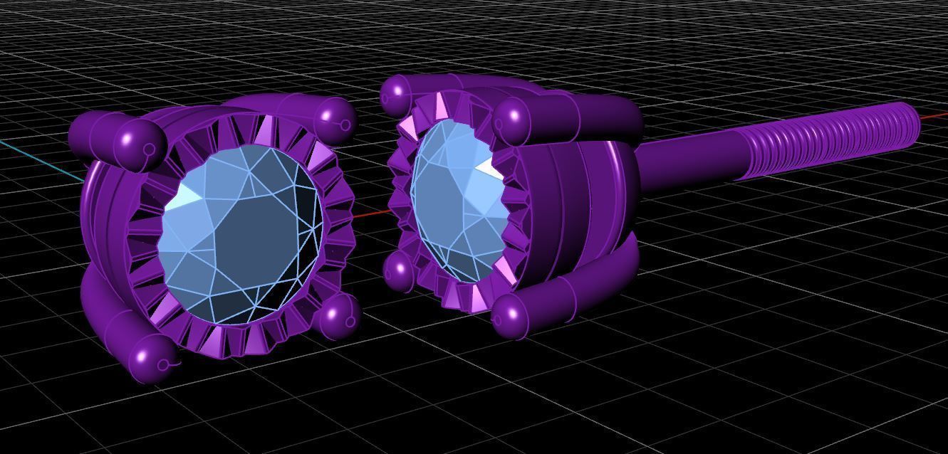 Petite Miracle Plate Stud Earrings 3D print model_7