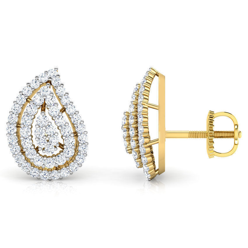 Pretty Paisley Stud Earring 3D print model_3