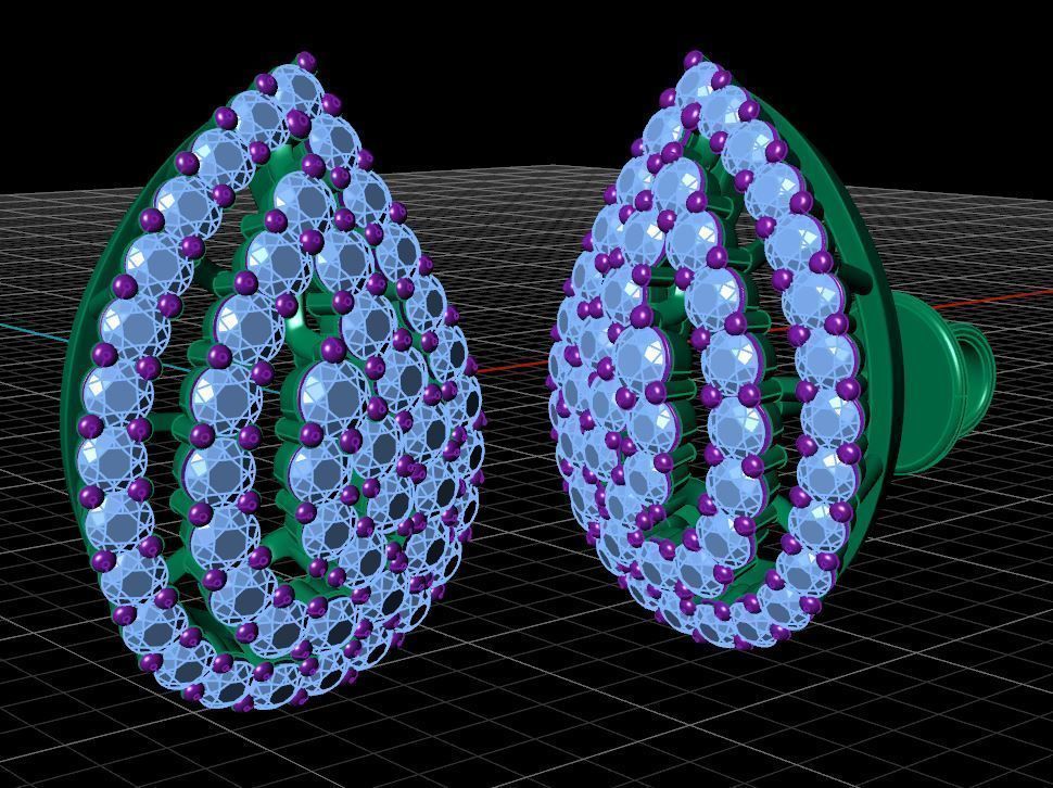 Pretty Paisley Stud Earring 3D print model_6