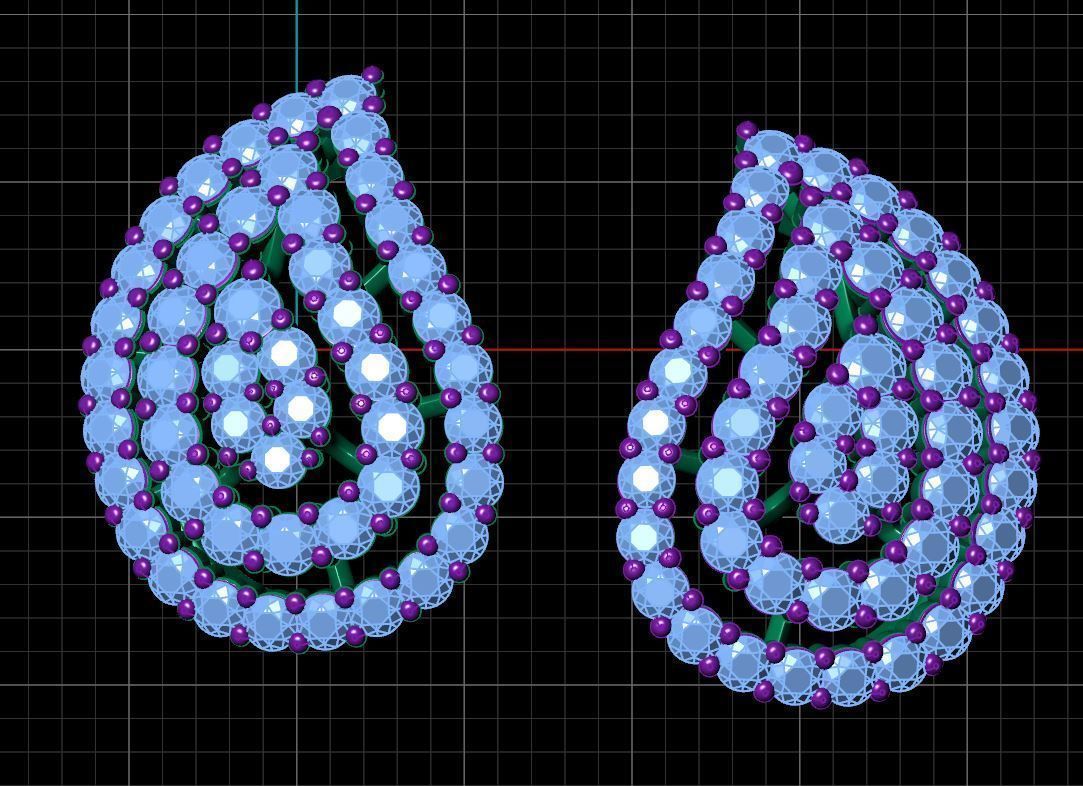 Pretty Paisley Stud Earring 3D print model_8
