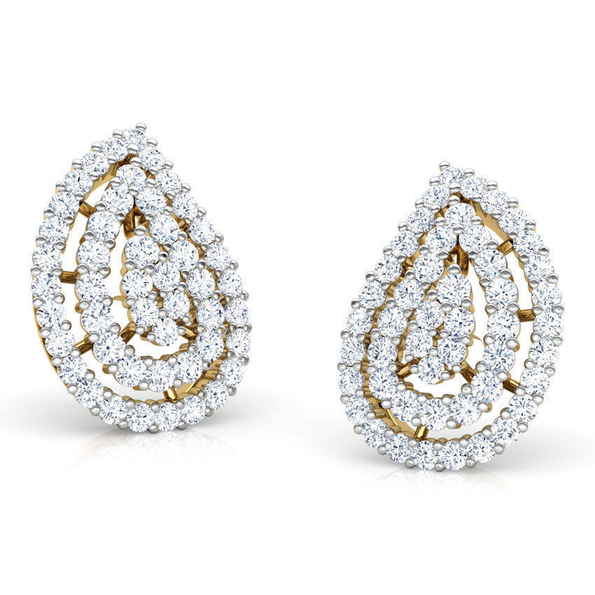 Pretty Paisley Stud Earring 3D print model_1