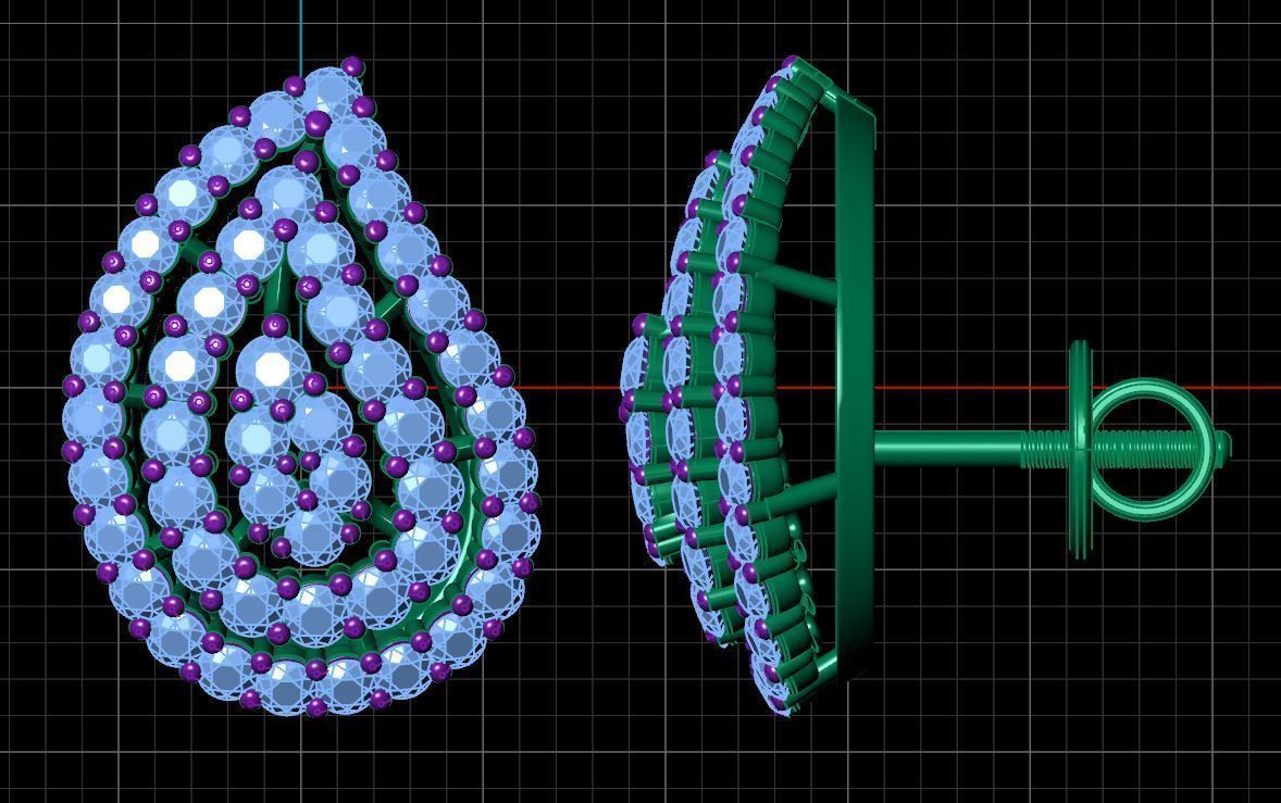 Pretty Paisley Stud Earring 3D print model_5