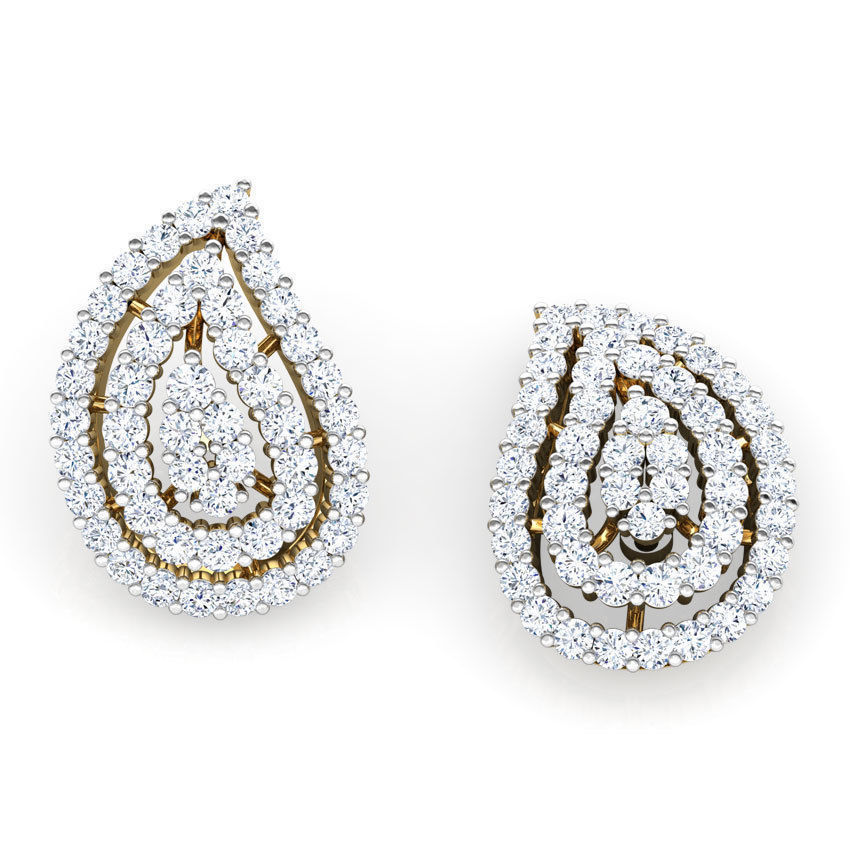 Pretty Paisley Stud Earring 3D print model_2