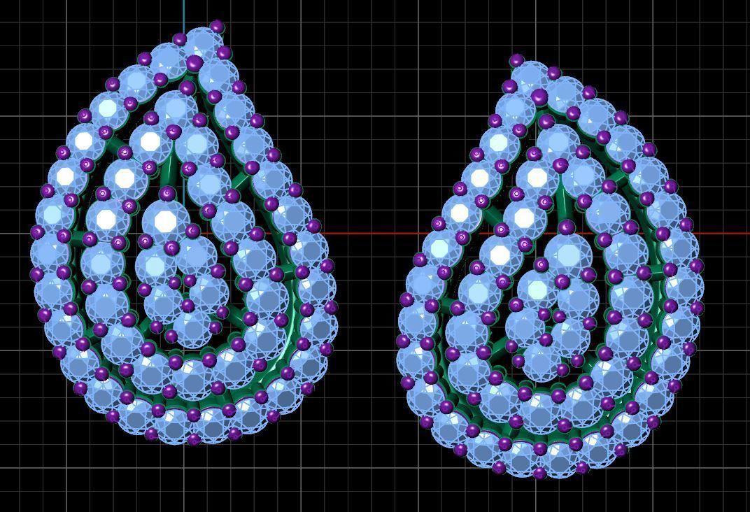 Pretty Paisley Stud Earring 3D print model_7