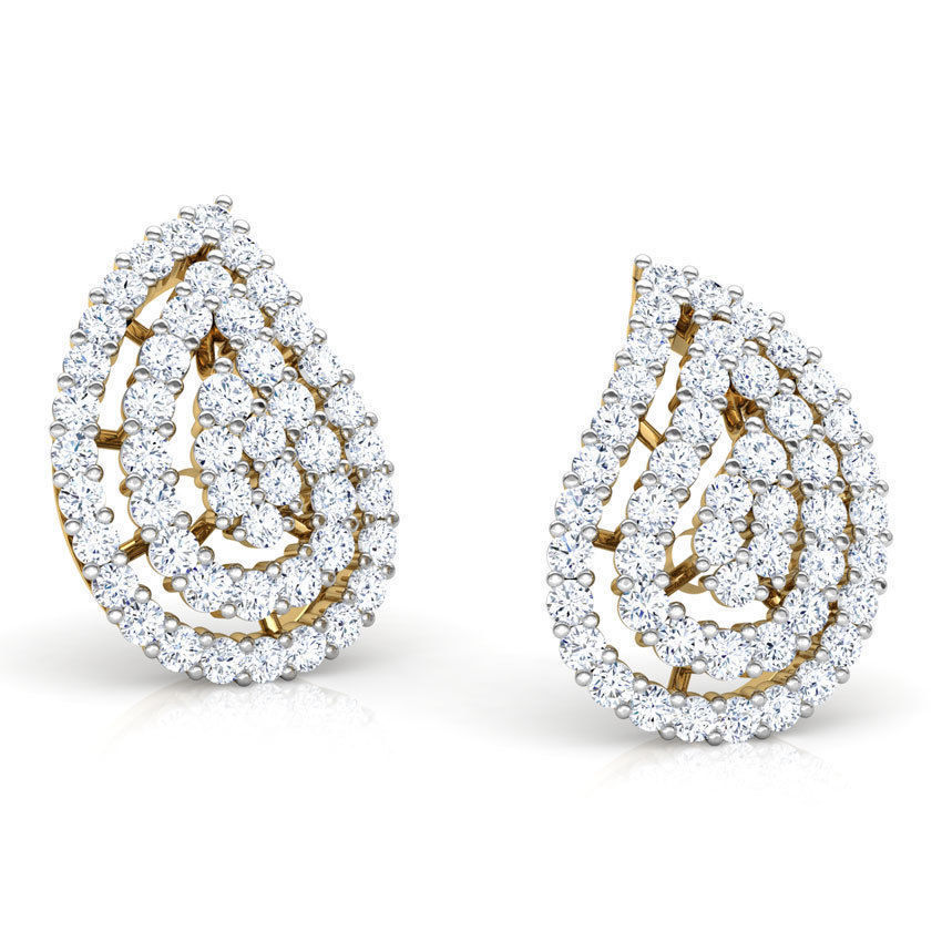 Pretty Paisley Stud Earring 3D print model_4