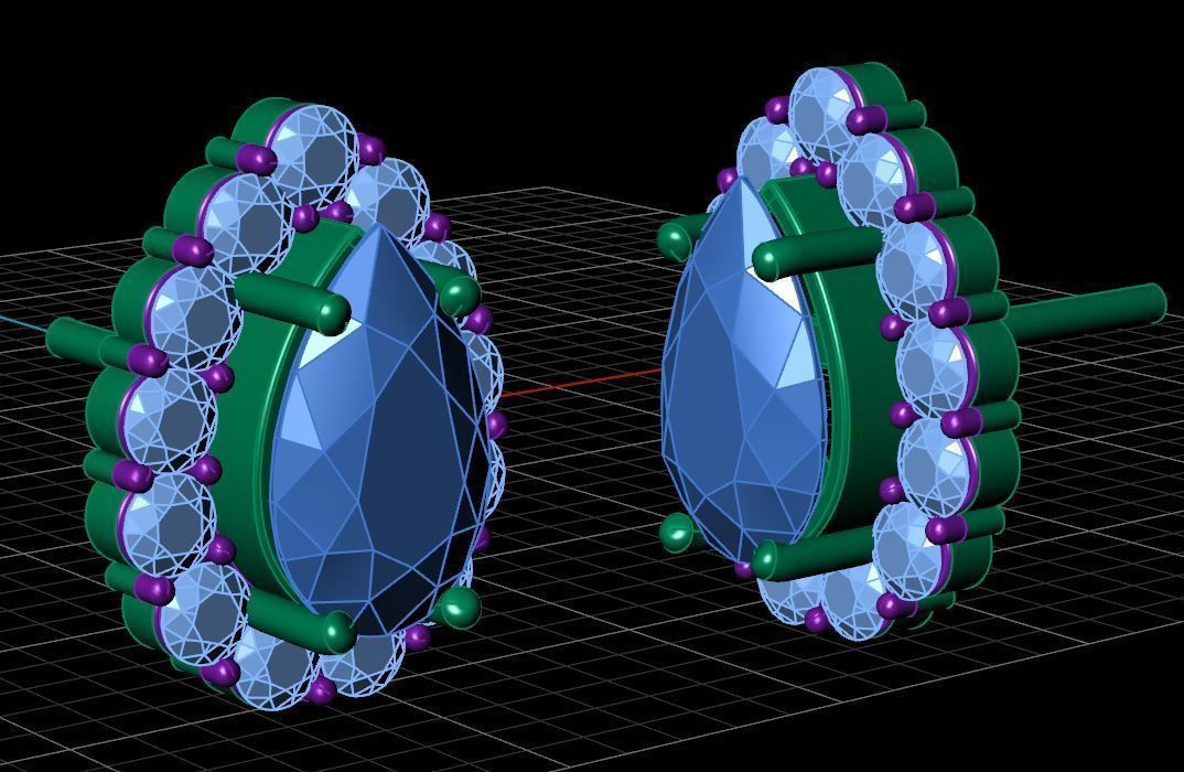 Pretty Pear Stud Earring 3D print model_16