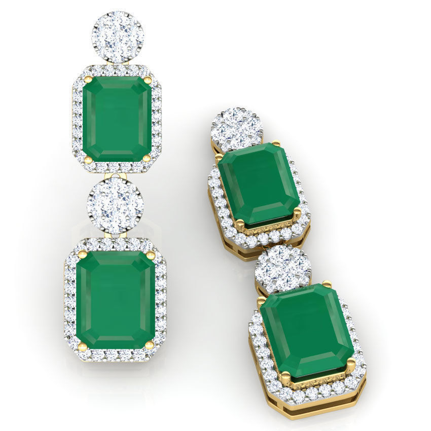 Quad and Cluster Drop Earring 3D print model_3