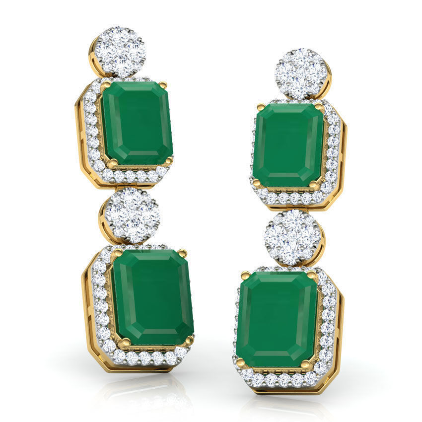 Quad and Cluster Drop Earring 3D print model_2