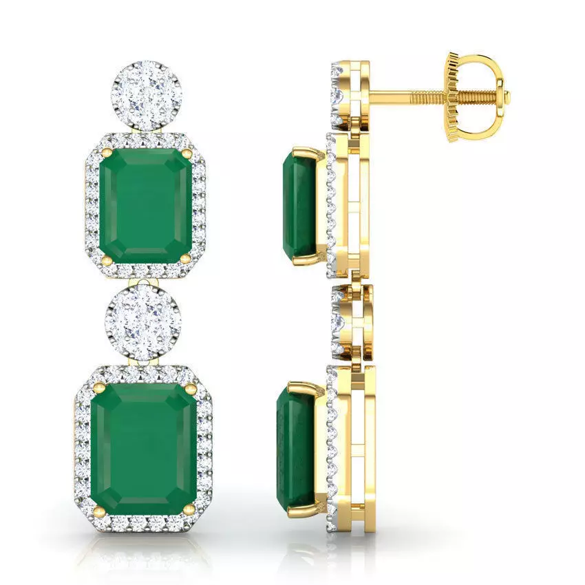 Quad and Cluster Drop Earring 3D print model_0