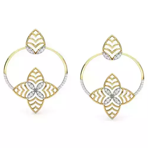 Saguna Stroke Earring 3D print model