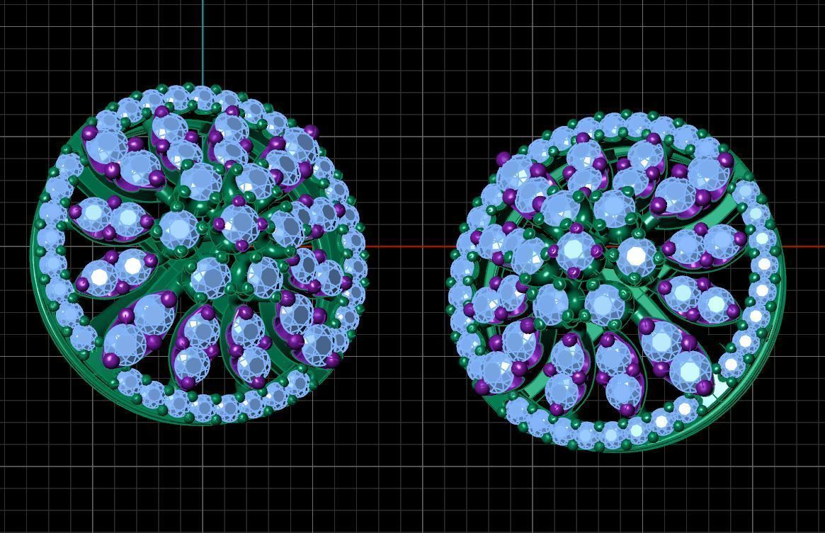 Scatter Strew Stud Earring 3D print model_8