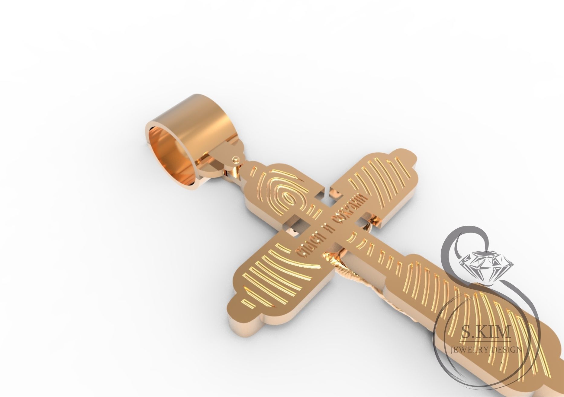 Cross with jesus and enamel 3D print model_3