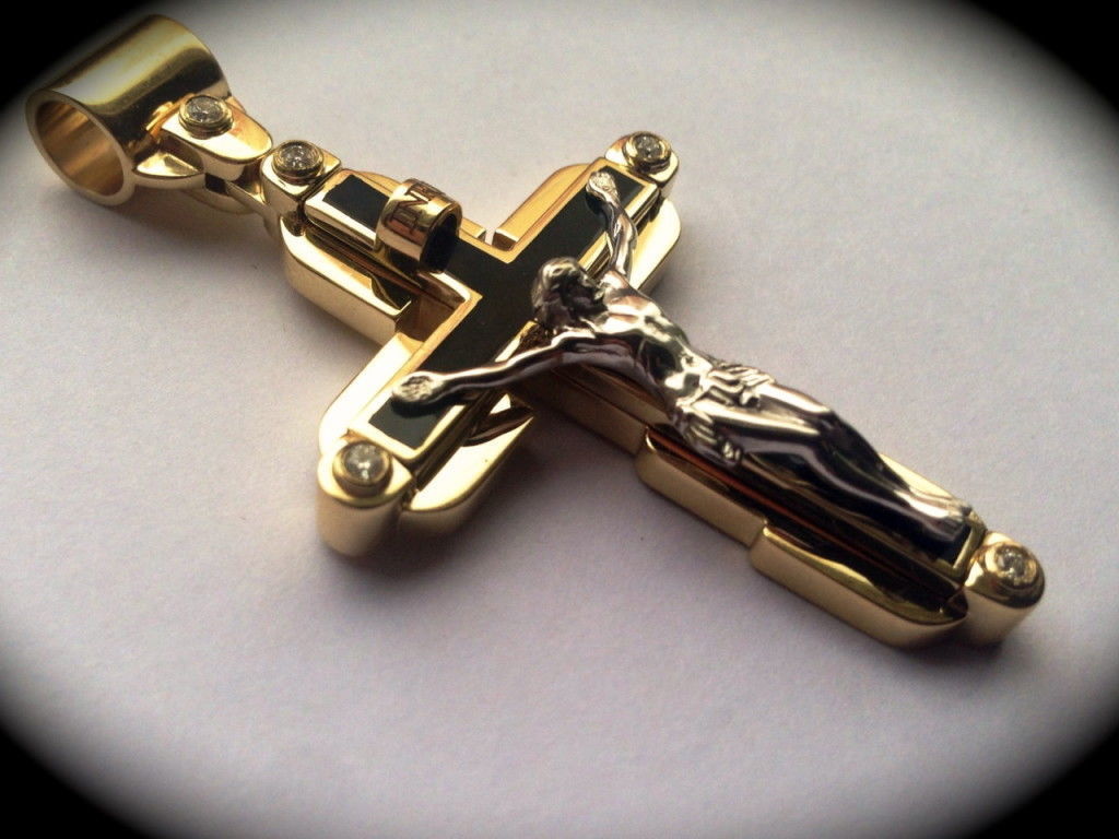 Cross with jesus and enamel 3D print model_2