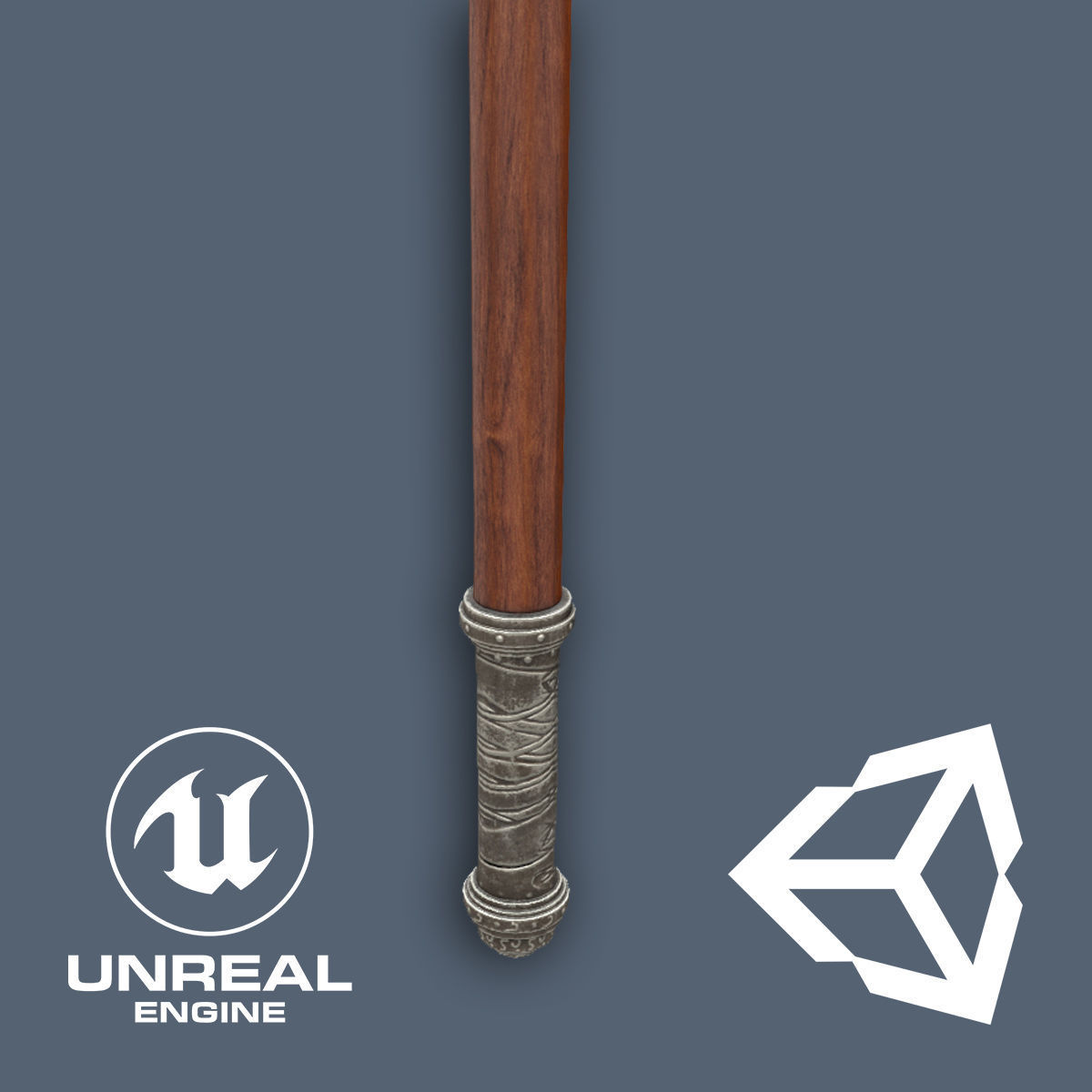 German  Halberd Low-poly 3D model_2