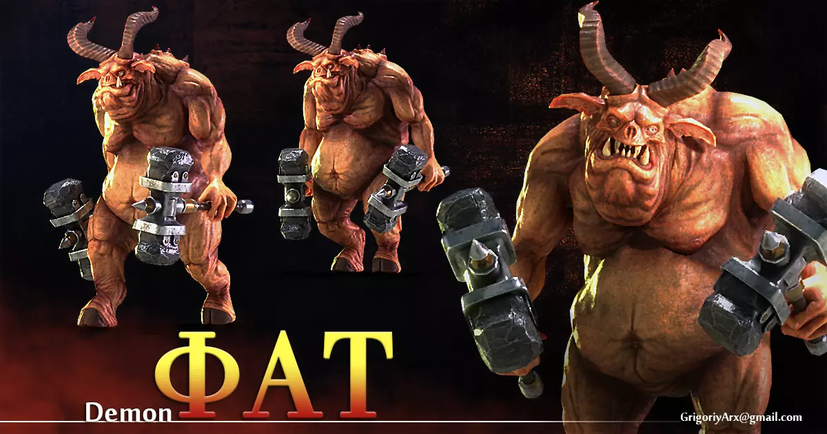 Demon Fat Low-poly 3D model