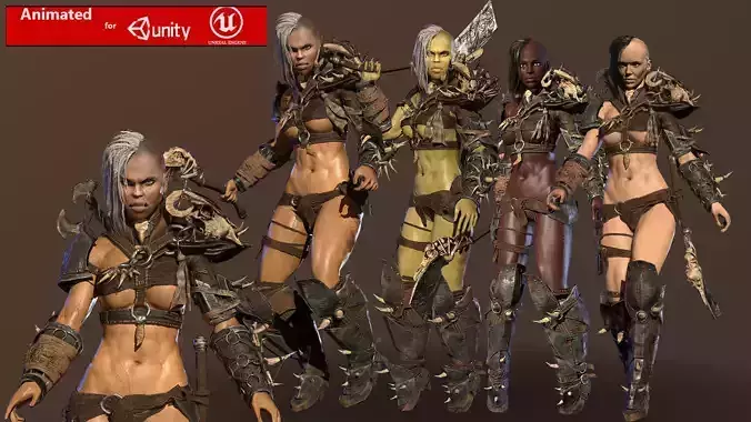 Orc Girl Low-poly 3D model
