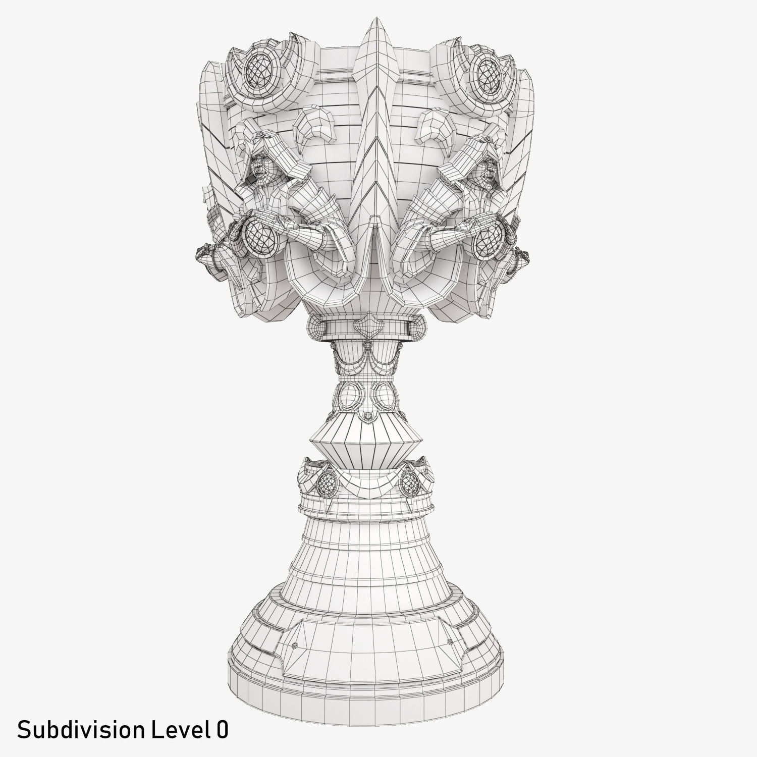 League of Legends Summoners Cup Trophy 3D Model 3D model_7