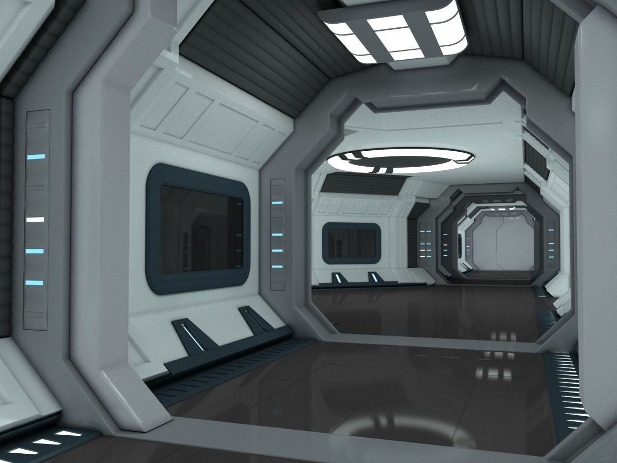 Modular Spaceship Interior 3D model_11