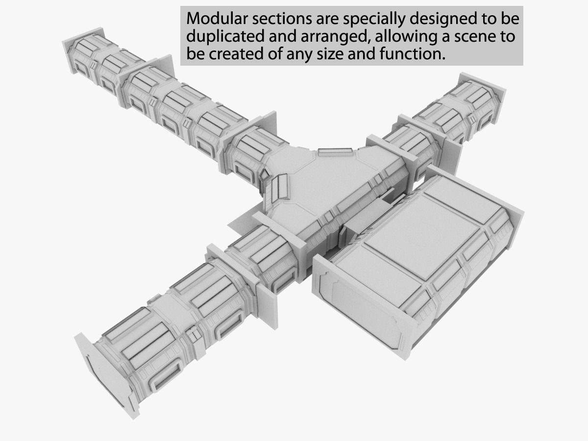 Modular Spaceship Interior 3D model_23