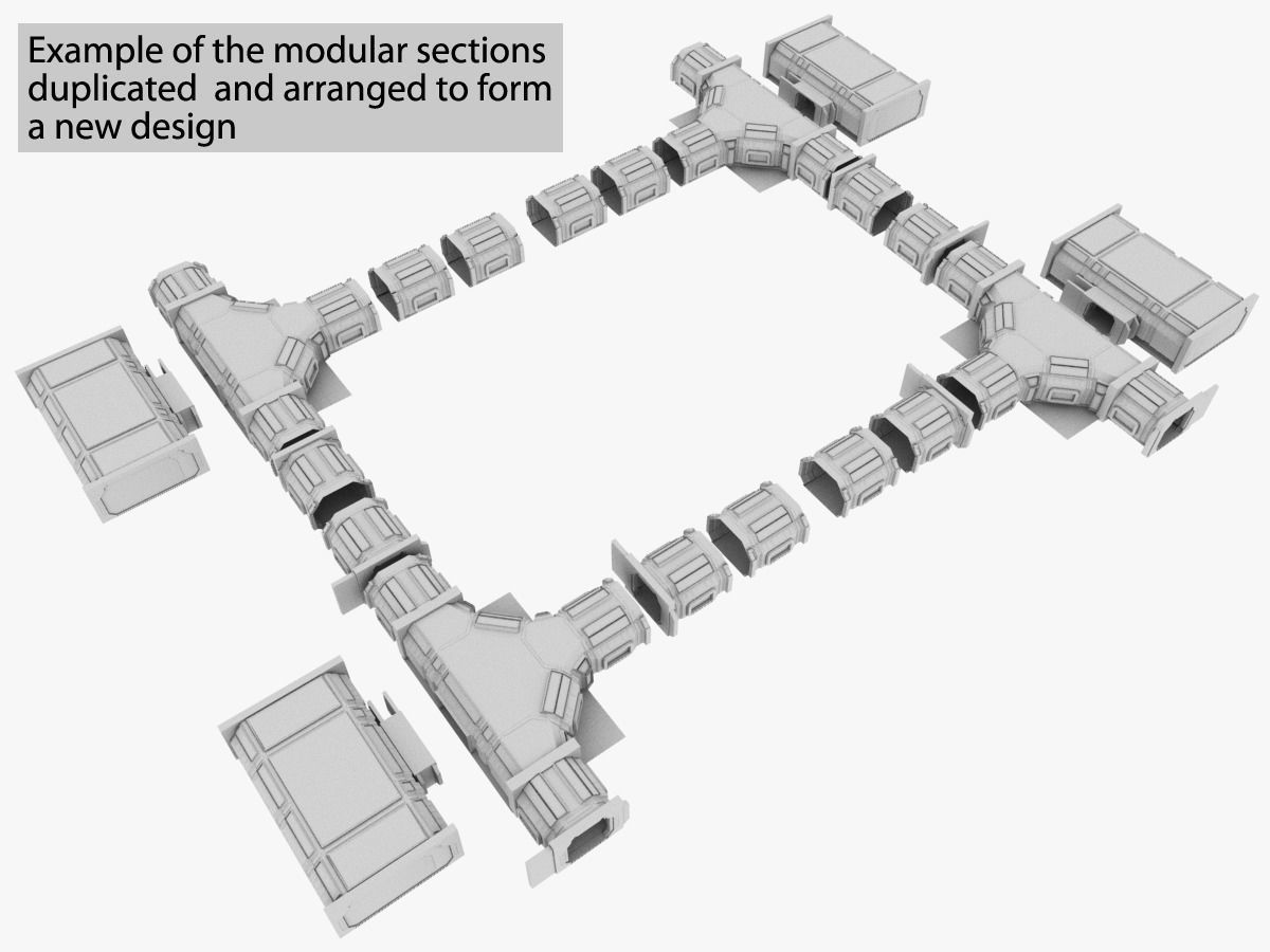 Modular Spaceship Interior 3D model_26