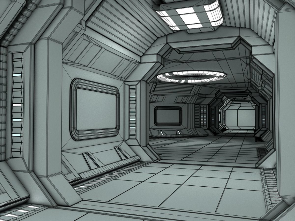 Modular Spaceship Interior 3D model_18