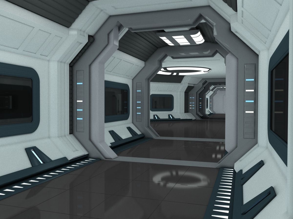 Modular Spaceship Interior 3D model_1