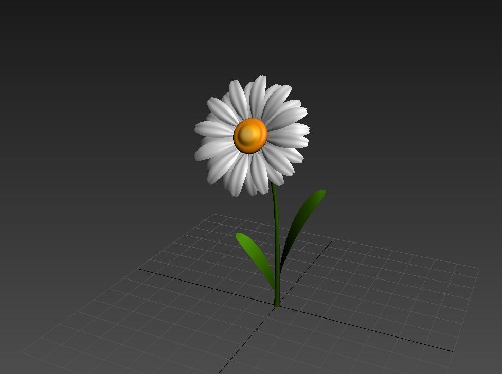Cartoon Daisy Low-poly 3D model_11