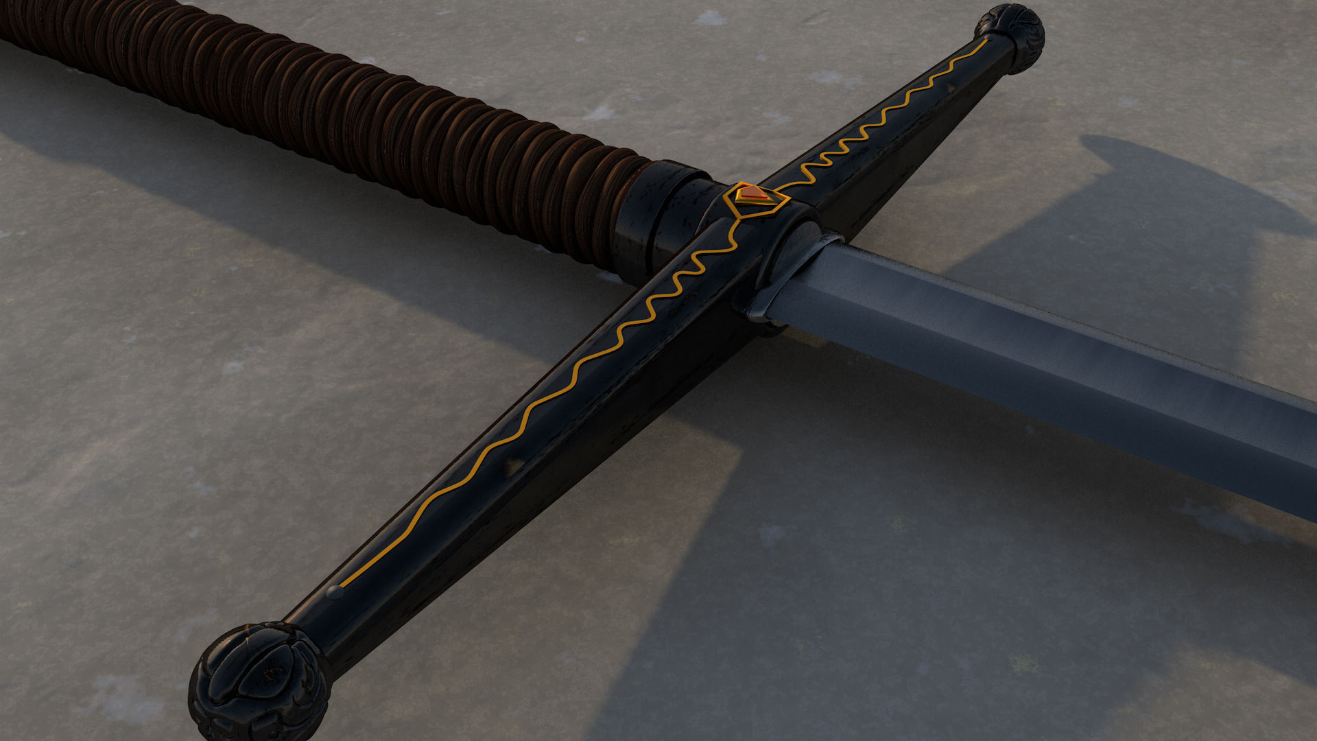 Two Handed Sword 3D model_2