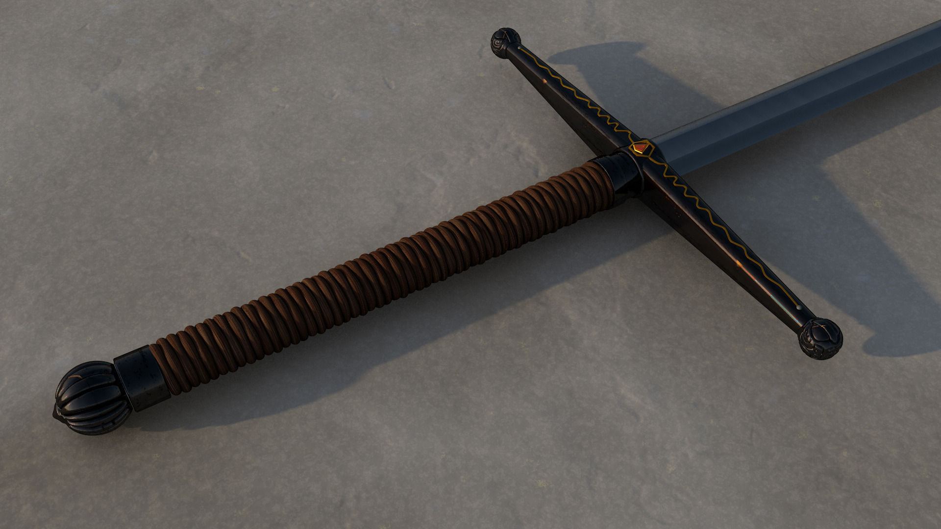 Two Handed Sword 3D model_1