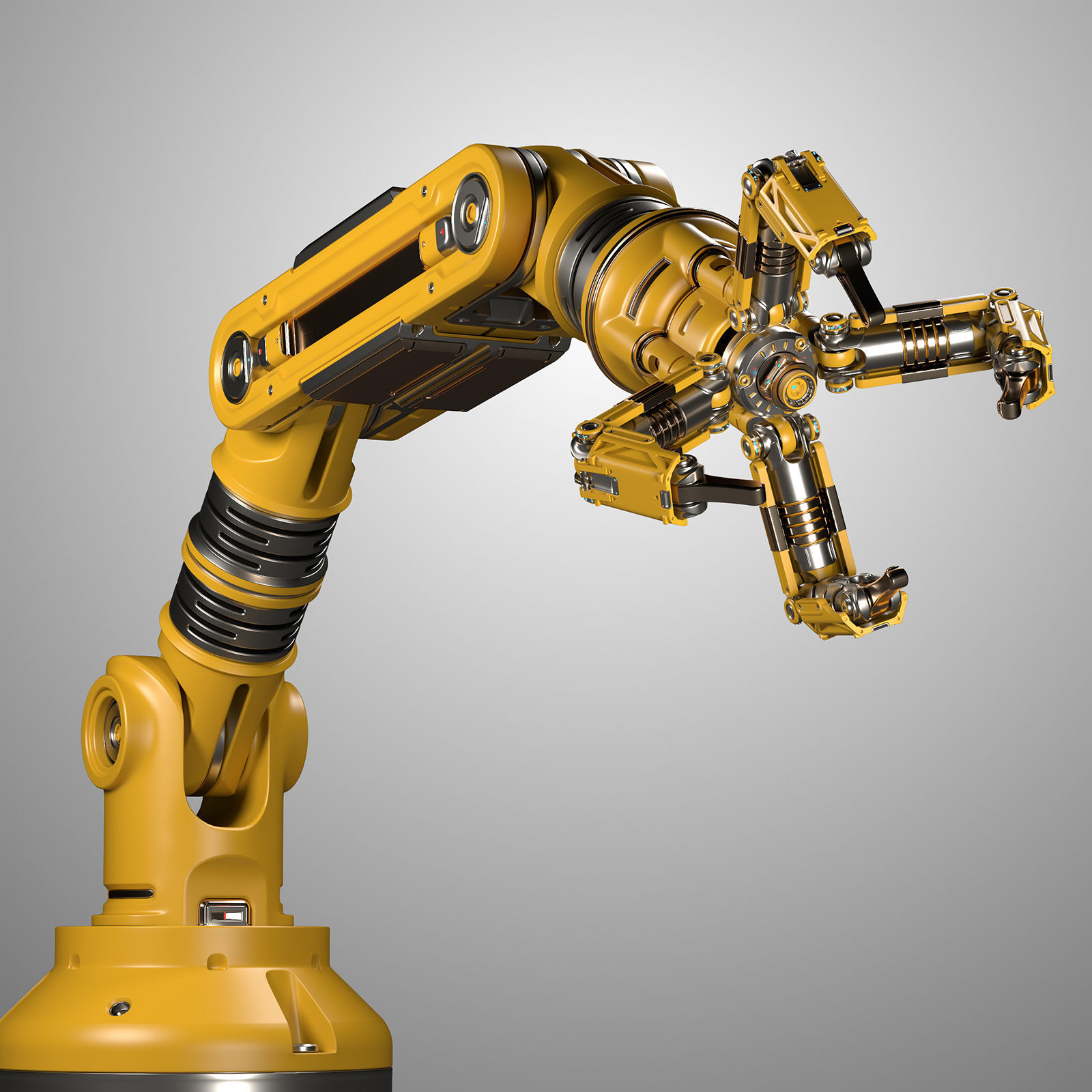 Robotic Arm Rigged and Animated 3D model_0