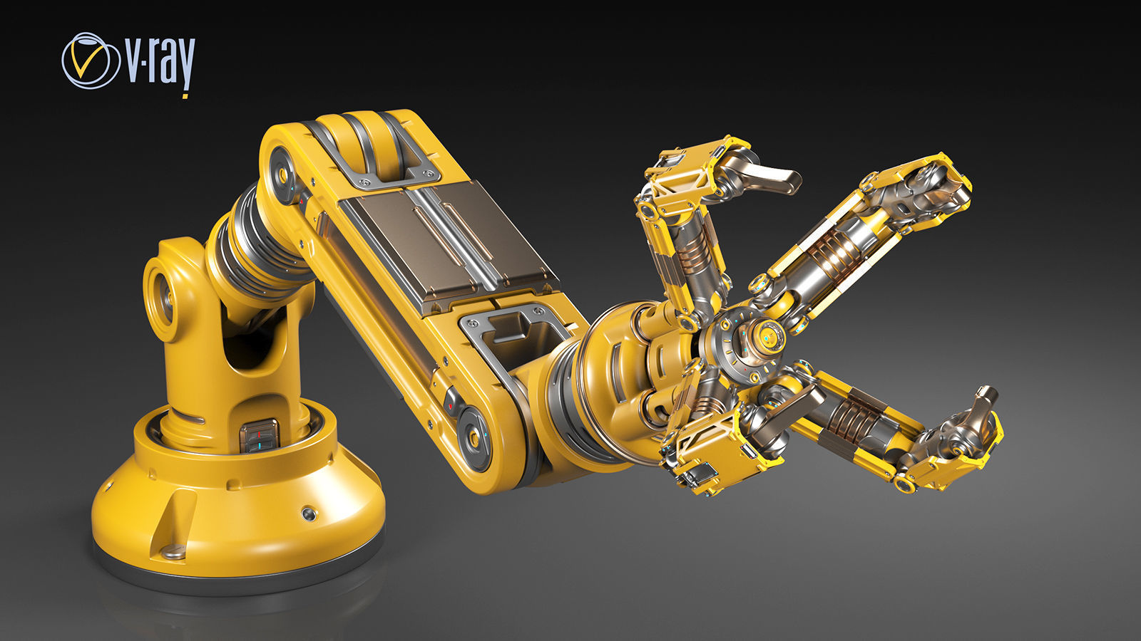 Robotic Arm Rigged and Animated 3D model_6