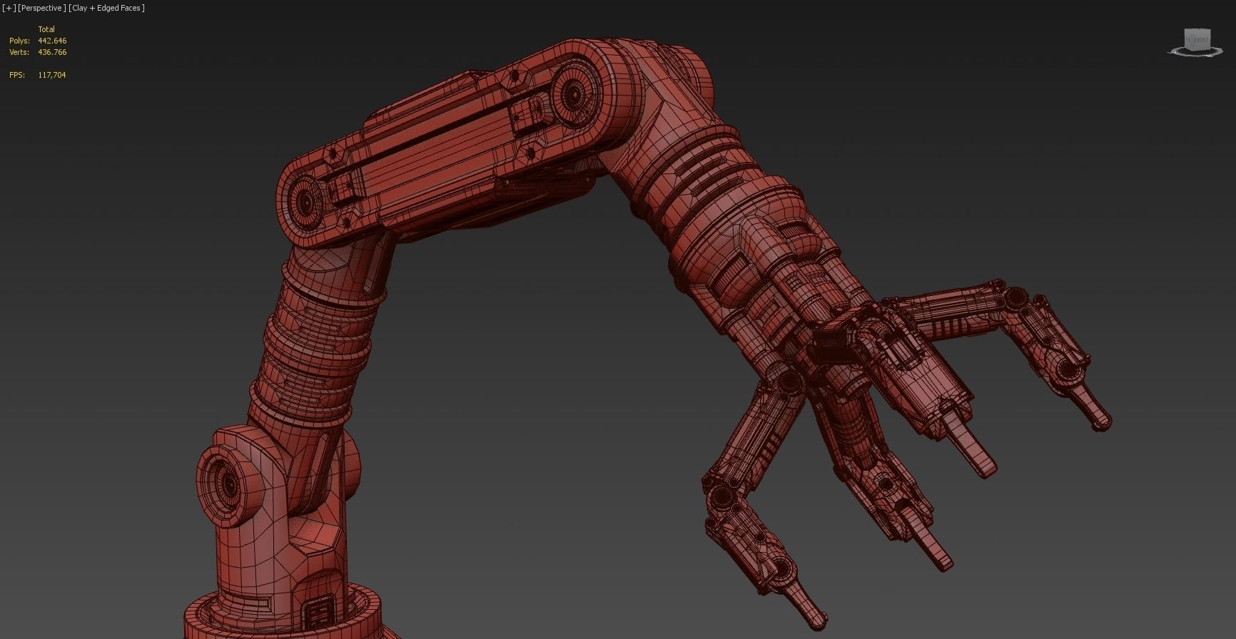 Robotic Arm Rigged and Animated 3D model_8