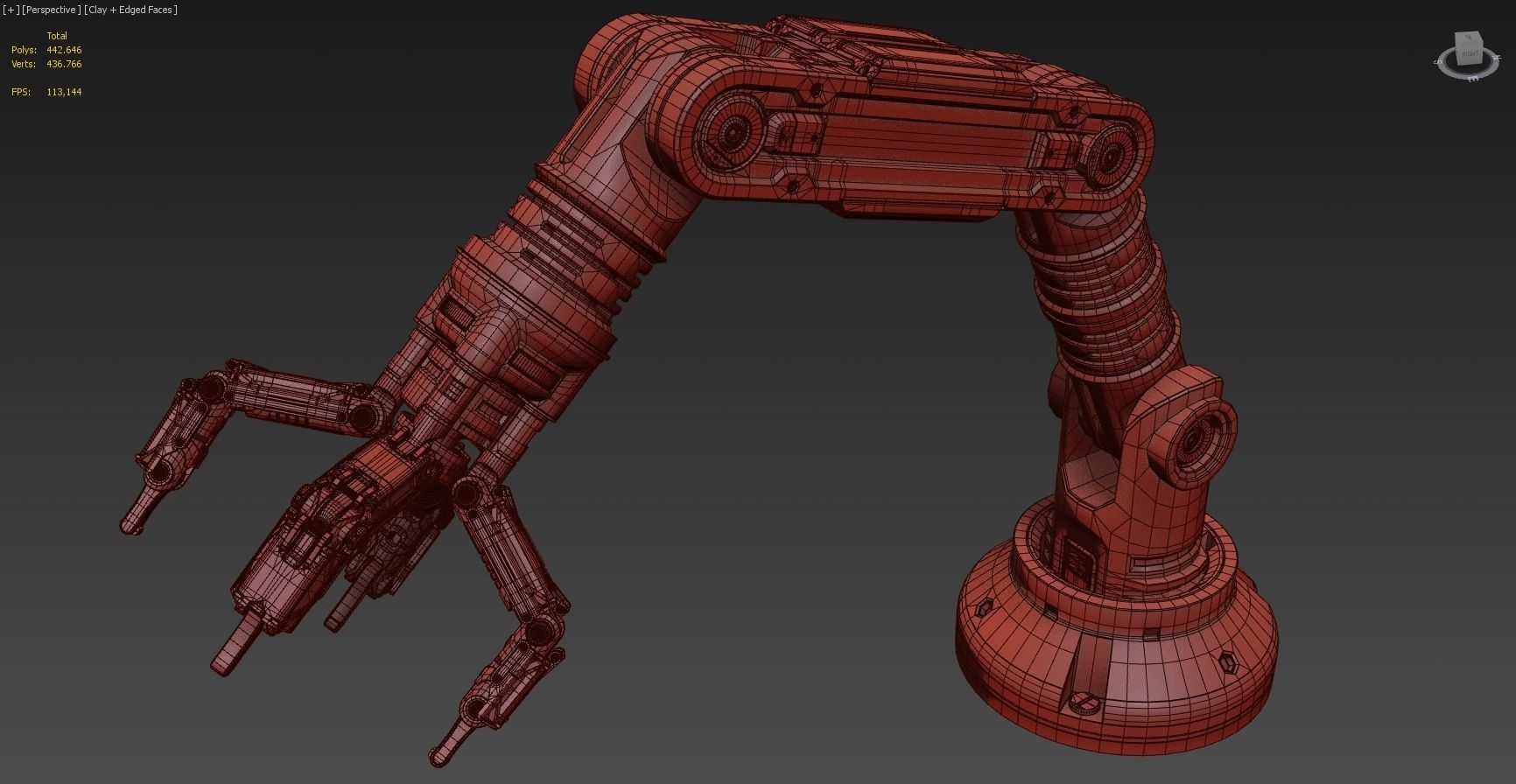 Robotic Arm Rigged and Animated 3D model_10