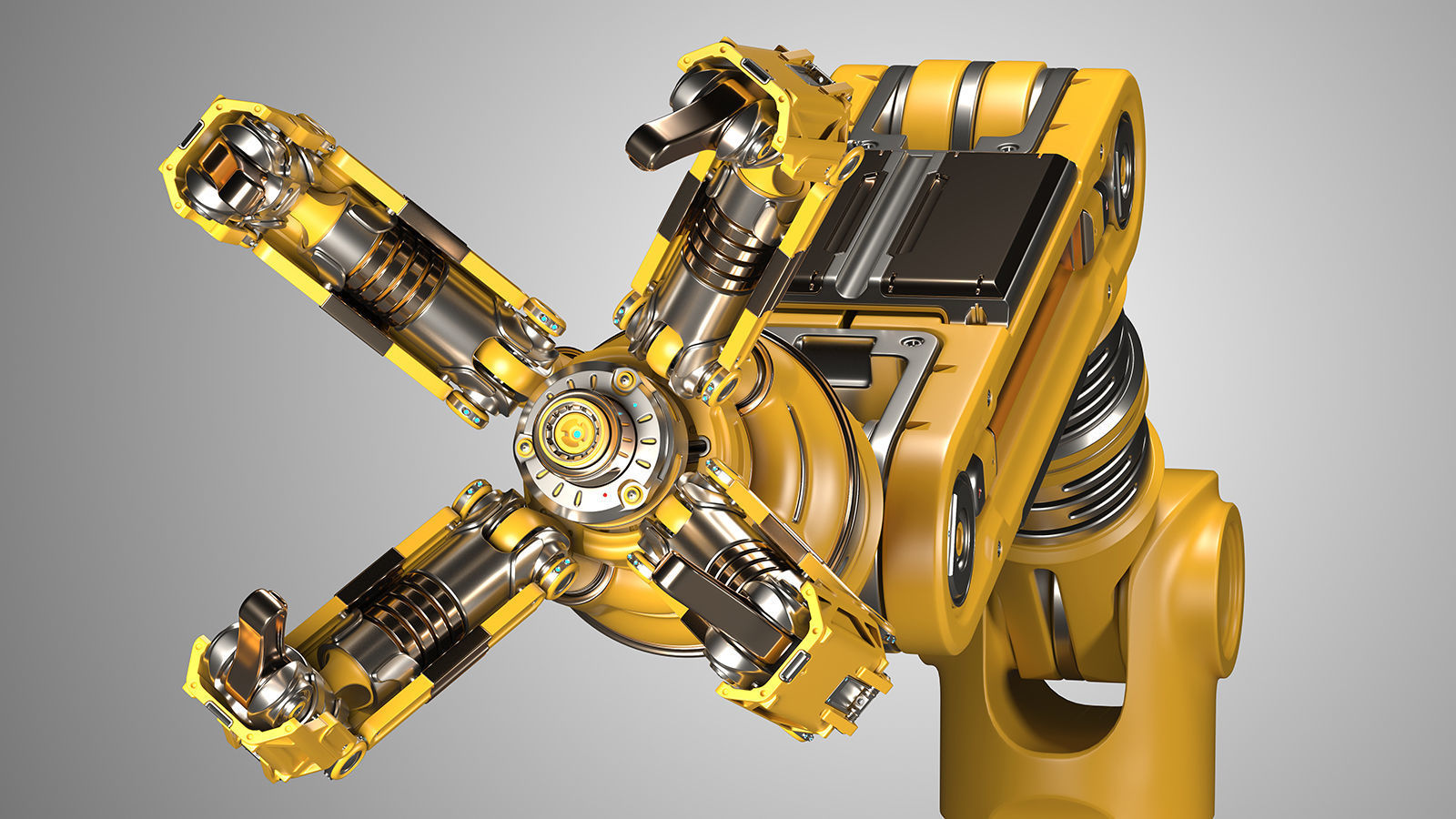 Robotic Arm Rigged and Animated 3D model_5